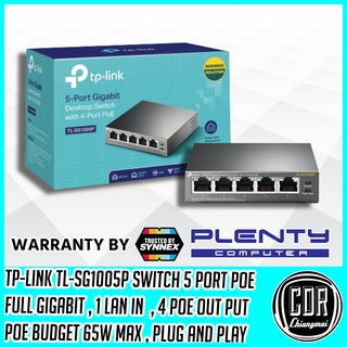 Switch TP-Link 5 Port Gigabit Desktop with 4 Port PoE (TL-SG1005P) (รับประกันตลอดอายุการใช้งาน SYNNEX)