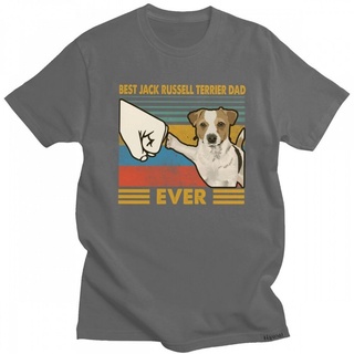 【hot tshirts】เสื้อยืดแขนสั้นลําลอง ผ้าฝ้าย 100% พิมพ์ลาย Jack Russell Terrier Dad Ever สําหรับผู้ชาย ให้เป็นของขวัญสามาร