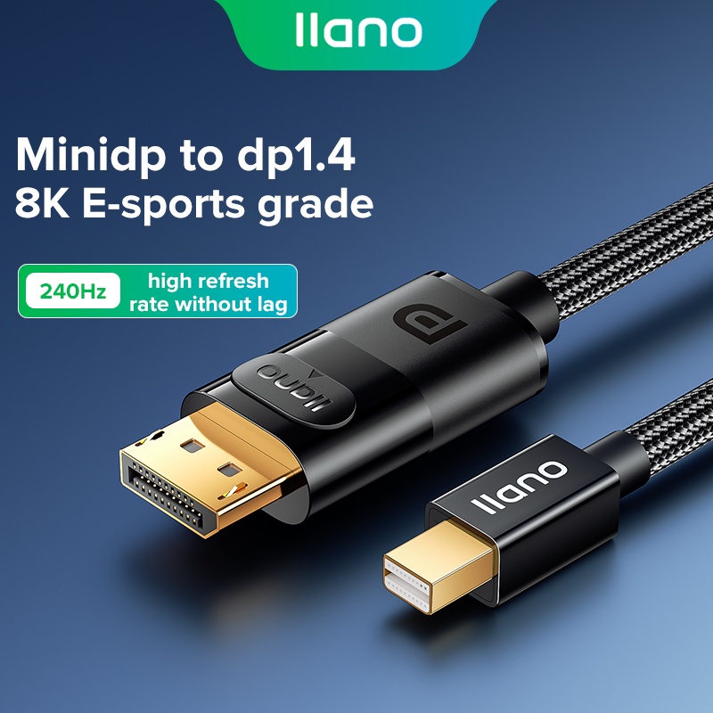 Llano สายเคเบิล Mini DP เป็น DP 1.4 240Hz 8K ความเร็วสูง DP เป็น DP ...