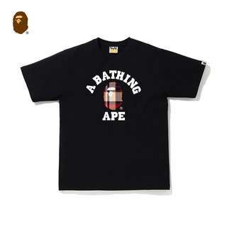 เสื้อยืดโอเวอร์ไซส์ใหม่ เสื้อยืดแขนสั้น พิมพ์ลายสก๊อต BAPE แฟชั่นฤดูใบไม้ร่วง และฤดูหนาว สไตล์คลาสสิก สําหรับผู้ชาย 1100
