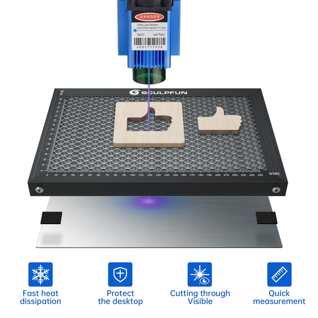 รับของภายใน-48h-sculpfun-เลเซอร์คัทแผ่นรังผึ้ง-300x200x22mm-สำหรับ-co2-laser-engraver