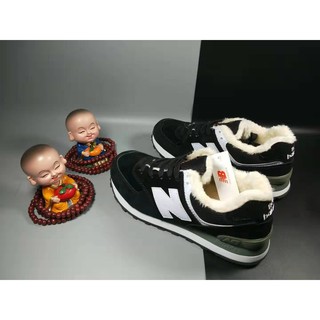 NB New Balance classic 574 couple plus fur sneakers