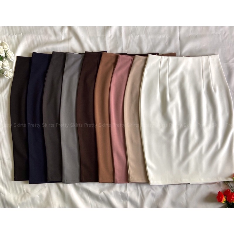 ภาพสินค้ากระโปรงทำงานผ้าโรเชส เรียบร้อย ยาว 22 นิ้ว มีซับใน จากร้าน pretty.skirts บน Shopee ภาพที่ 6