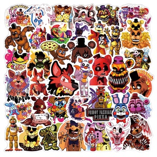 สติกเกอร์ ลายกราฟฟิติ Five Nights at Freddys FNAF สําหรับติดตกแต่งโทรศัพท์มือถือ กระเป๋าเดินทาง 3 สไตล์ 50 ชิ้น