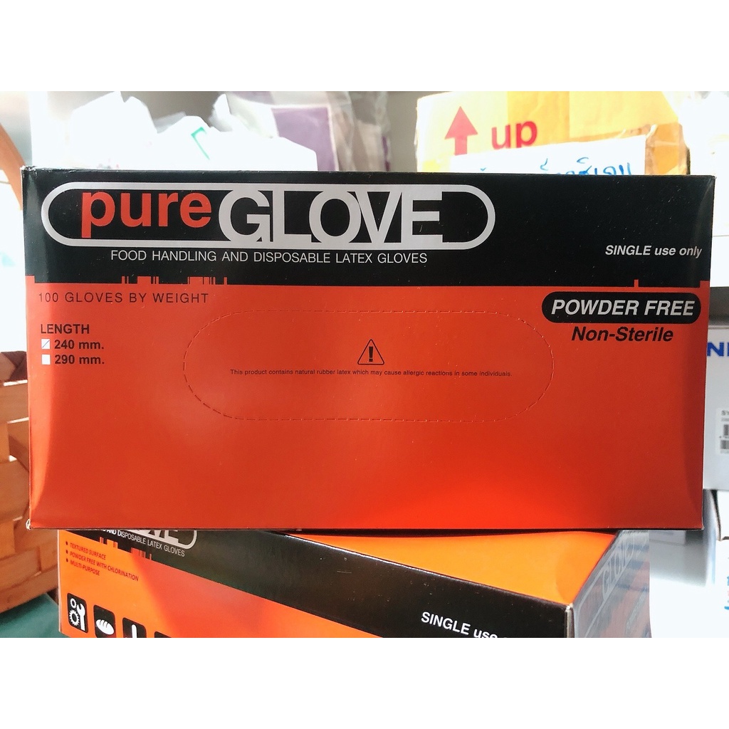 pure-glove-powdered-free-ถุงมือไม่มีแป้ง-ถุงมือแพทย์-1กล่องมี-100ชิ้น