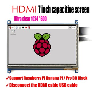 ภาพหน้าปกสินค้าหน้าจอ LCD 7 นิ้ว สําหรับ HDMI raspberry Pi IPS raspberry pie ultra clear screen 1024X600 ที่เกี่ยวข้อง