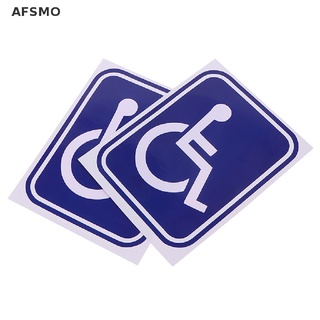 [AFSMO] สติกเกอร์ PVC ลายป้ายผู้พิการ ที่จอดรถ 2 ชิ้น สําหรับรถยนต์