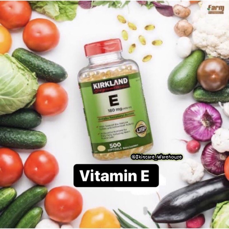 ภาพหน้าปกสินค้าพร้อมส่ง Kirkland Vitamin E 180mg (400 IU) ปริมาณ 500 Softgels Exp 02/26 จากร้าน skincare_warehouse บน Shopee