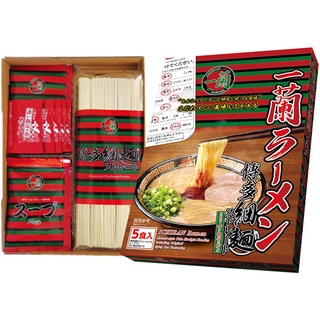 Direct from Japan Ichiran Ramen Hakata Fine Noodle Straight 5-serving set　Hakata thin straight noodles with Ichirans special red secret powder