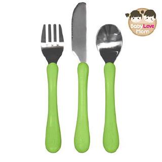 Green Sprouts Learning Cutlery Set Green