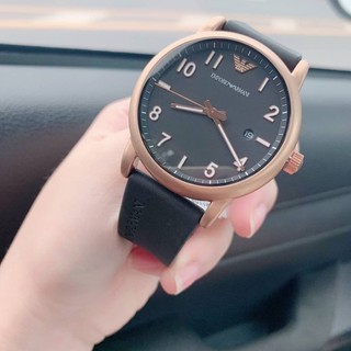 (ผ่อน0%) นาฬิกา Mens Emporio Armani Watch AR11097 สายหนัง สีดำ