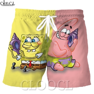 กางเกงขาสั้นพิมพ์ลายการ์ตูน Spongebob 3d