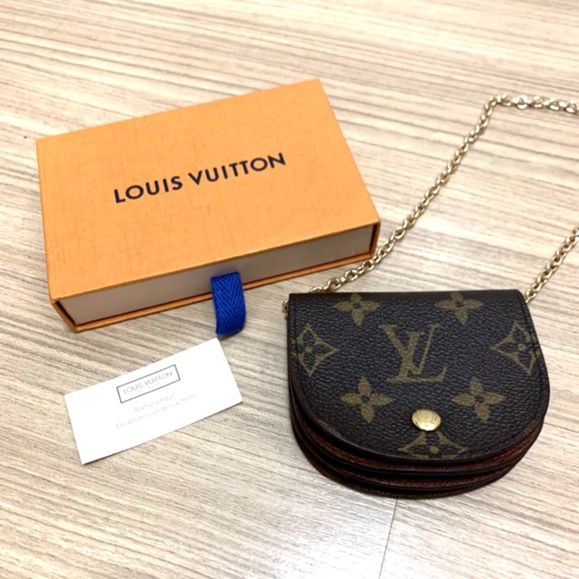 AUTH Louis Vuitton Monogram Porte Monnaie Gousset Coin Purse wallet