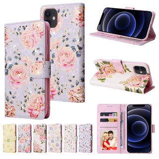 เคสโทรศัพท์หนัง ฝาพับ กันกระแทก พร้อมช่องใส่บัตร หรูหรา สําหรับ iPhone 12 13 14 Pro Max