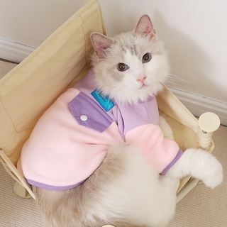 เสื้อกันหนาว ผ้าฟลีซ แบบสั้น สองขา ให้ความอบอุ่น เหมาะกับฤดูใบไม้ร่วง และฤดูหนาว สําหรับสัตว์เลี้ยง สุนัข แมว