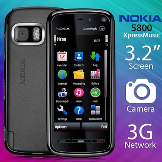 โทรศัพท์มือถือโนเกียปุ่มกด NOKIA 5800 (สีดำ) จอ 3.2นิ้ว 3G/4G  รุ่นใหม่ 2020