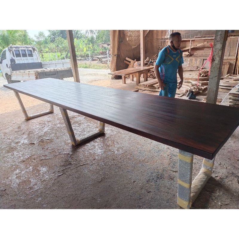 โต๊ะไม้พร้อมขาเหล็ก-ก100xย400-งานสั่งผลิต