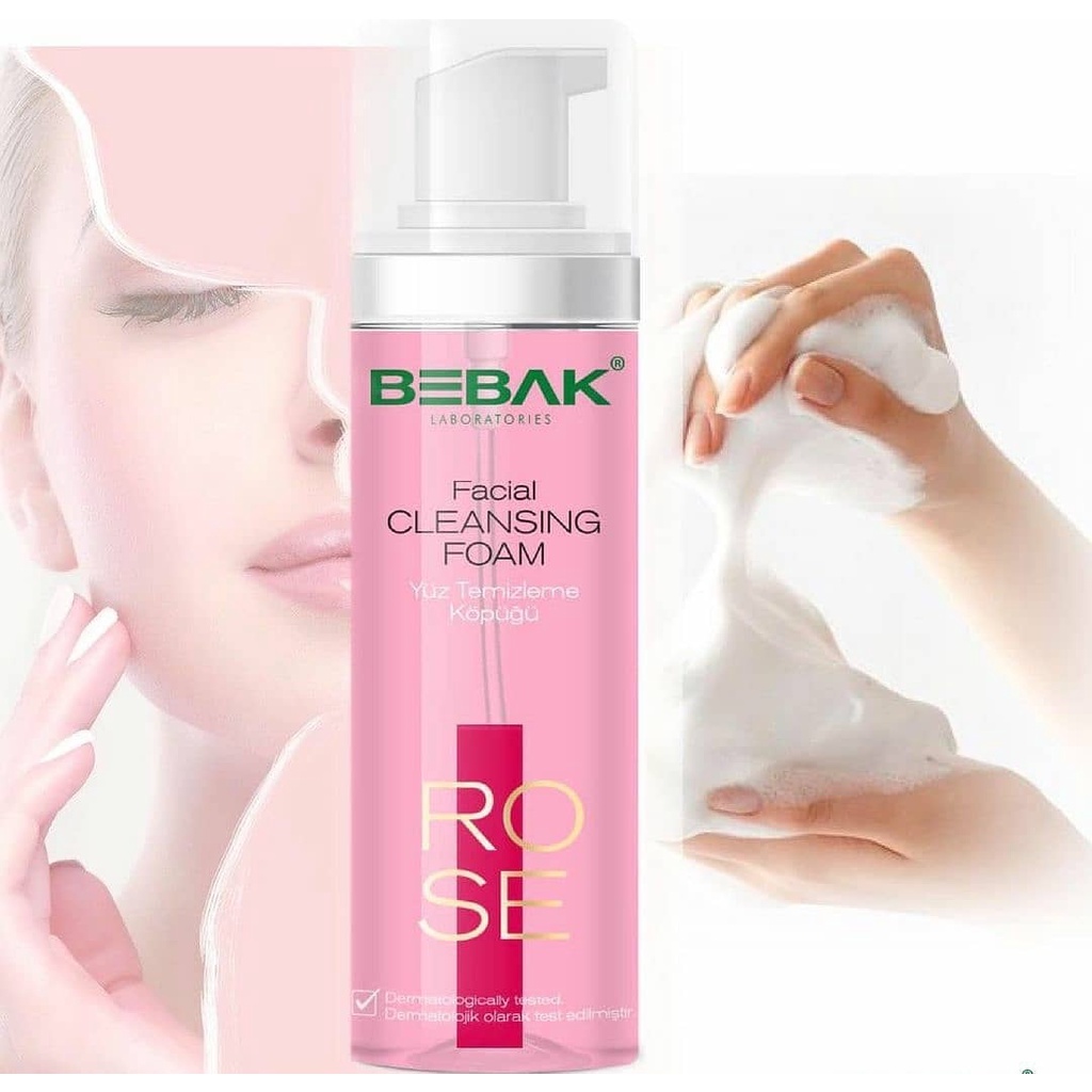 BEBAK FACIAL CLEANSING FOAM ROSE เฟสเชียล คลีนซิ่ง โฟม โรส 160 ML(จาก ...