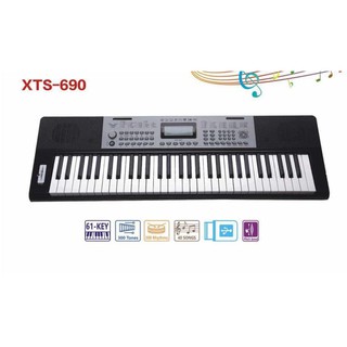 XTS-690 คีย์บอร์ด 61 คีย์มาตรฐาน (คีย์ขนาดใหญ่) มี USB &amp; SD Pitch Bend (Touch Control) แถมฟรี!! อะแดปเตอร์+สาย