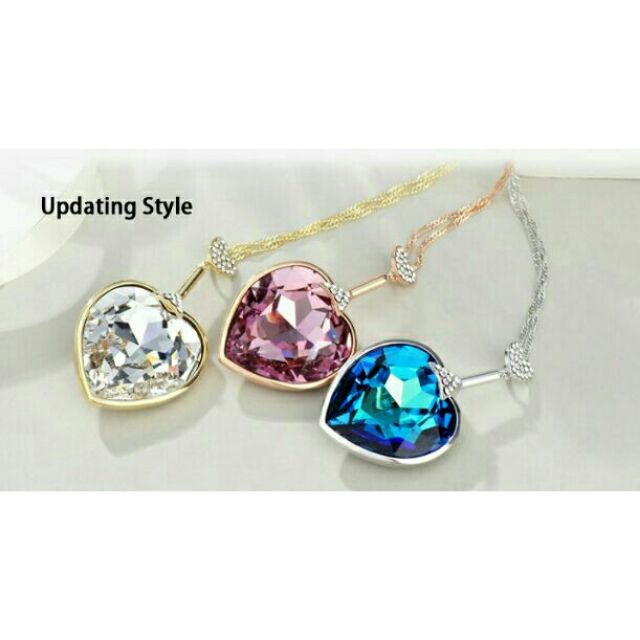 สร้อยคอทองคำ-14k-rose-gold-plated-พร้อมจี้-austrian-crystal-แท้จาก-swarovski