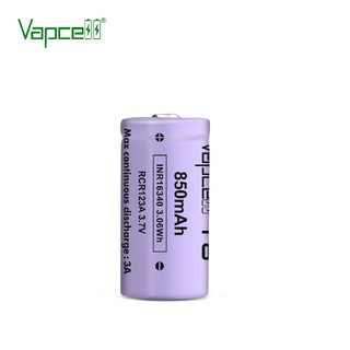 แบตเตอรี่ Vapcell 16340 850 mAh 3A คุณภาพสูง จ่ายแรง เต็มความจุ แบตแท้ เช็ค code ได้