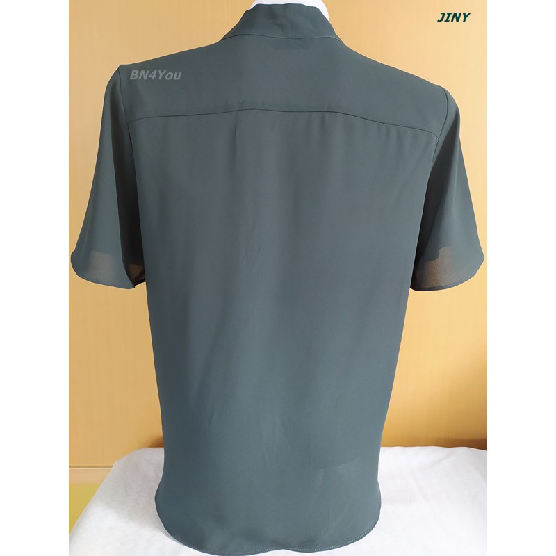 jiny-เสื้อทำงาน-เสื้อชีฟอง-แฟชั่น-สีเขียวหัวเป็ด-ไซส์-38-นำเข้าเกาหลี-สภาพใหม่มือ1-ไม่ผ่านการใช้งาน