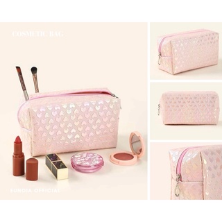 [พร้อมส่ง] Cosmetic Bag กระเป๋าเครื่องสำอาง ลายหัวใจ 💕