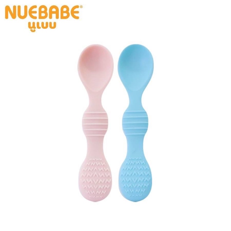 nuebabe-ชุดช้อนซิลิโคนแพ็คคู่-2-ชิ้น-มีกล่องใส่-พกพาได้