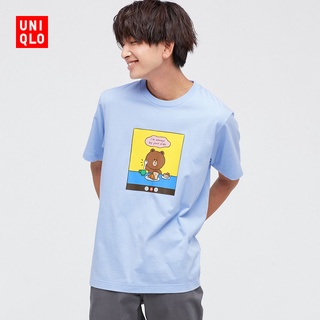 Uniqlo เสื้อยืดแขนสั้น พิมพ์ลาย LINE FRIENDS สําหรับผู้ชาย ผู้หญิง (UT) 446645