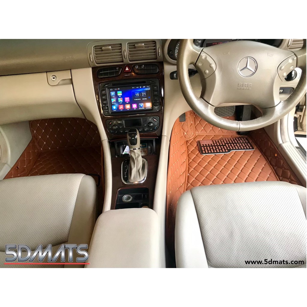 พรมปูพื้นรถยนต์benz-c-class-w203-พรม6d-เต็มคัน-3ชิ้น-เข้ารูป100