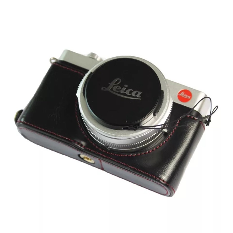 พรีเคส-high-quality-pu-leather-camera-case-bag-half-body-genuine-leather-strap-for-leica