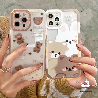 เคสโทรศัพท์มือถือแบบนิ่ม Tpu ใส กันกระแทก ลายการ์ตูนหมีน่ารัก พร้อมตุ๊กตา สําหรับ Infinix Hot 11 Play Infinix Smart 6 5 Infinix Hot 9 11s 10 Play