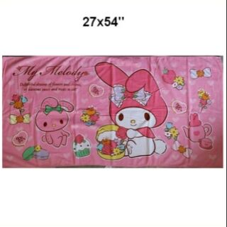 ลิขสิทธิ์แท้ ผ้าขนหนู ผืนใหญ่ ขนาด 27*54 นิ้ว ลาย มายเมโลดี้ mymelody ผ้านิ่ม