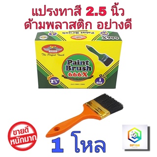 ALLWAYS แปรงทาสี 2.5 นิ้ว  จำนวน 1 โหล No.666  แปรงขนสัตว์แท้ ด้ามพลาสติก อย่างดี ใช้ทาสีน้ำ ทาสีน้ำมัน