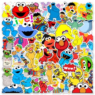 สติกเกอร์ PVC กันน้ํา ลายการ์ตูน Sesame Street คลาสสิก 50 ชิ้น (2)