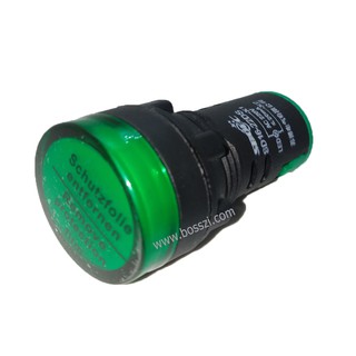หลอดไฟสัญญาณสีเขียว สำหรับตู้กดน้ำ  22 mm  ใช้กับแรงดันไฟฟ้า 220VAC  Light Indicator Signal Pilot Lamp