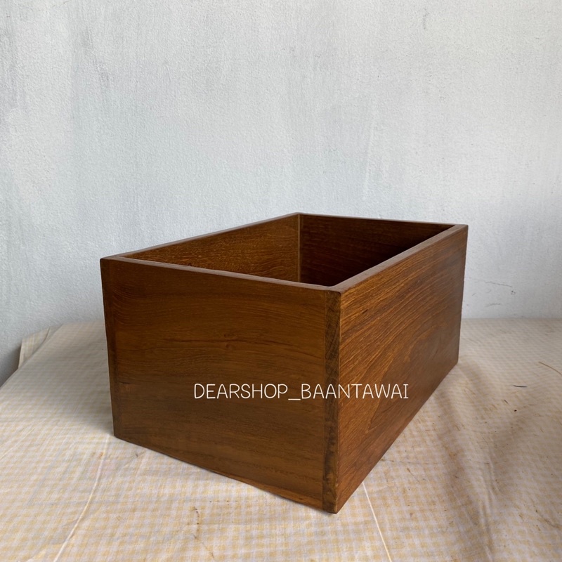กล่องไม้สัก-กล่องเก็บของกล่องจัดระเบียบของ-กว้าง-20-x-ยาว-40-x-สูง-15-cm