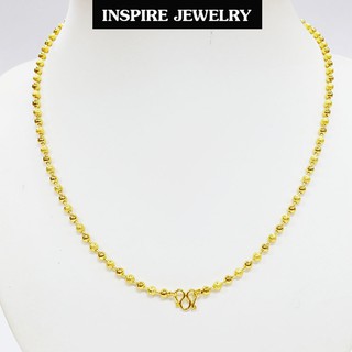 ภาพหน้าปกสินค้าinspire jewelry, สร้อยคอลายแบบร้านทองเม็ดกลมสลับขัดเงาสลับทำซาตินยาว 18 น้ิ้ว งานทองไมครอน ชุบเศษทองแท้ พร้อมถุงกำมะหยี่ ซึ่งคุณอาจชอบสินค้านี้