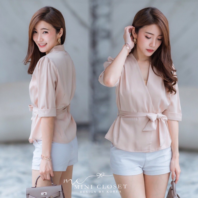 เสื้อทำงานผ้าซาติน-เสื้อสาวออฟฟิศ-minicloset