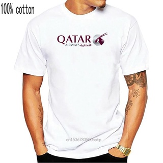 เสื้อยืดแขนสั้นเนื้อผ้าฝ้าย 100% ลาย Qatar Airways สําหรับผู้ชายสามารถปรับแต่งได้
