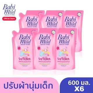 Babi Mild fabric softener Pink Floral Scent Size 600 ml. Pack 6 bags