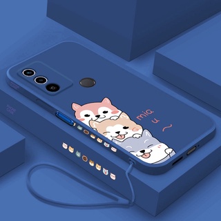 เคสโทรศัพท์มือถือ ซิลิโคน ลายการ์ตูนน่ารัก พร้อมสายคล้อง สําหรับ Tecno Spark 6 Go