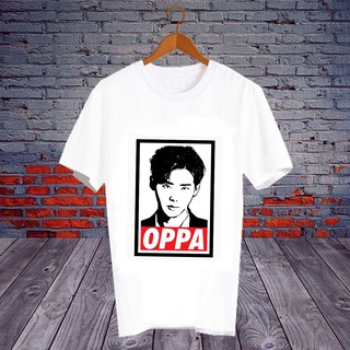เสื้อยืดสีขาว สั่งทำ เสื้อแฟนคลับ เสื้อ Fanmeeting ศิลปินเกาหลี เสื้อยืด โอปป้า อีจงซอก Oppa Lee Jong Suk  - OPA37