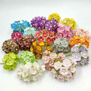 [10 ดอก ] ดอกไม้กระดาษ รุ่น 2LY150 ดอกไม้ประดิษฐ์ ดอกไม้กระดาษสา ดอกสองชั้น 1.5 cm Artificial Paper Flower 15mm