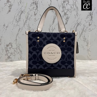 (แท้ 💯%‼ Factory) COACH DEMPSEY TOTE 22 IN SIGNATURE JACQUARD WITH COACH PATCH