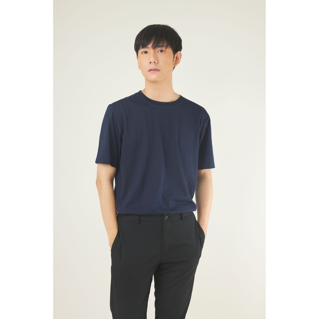 yuedpao-ยอดขาย-no-1-รับประกันไม่ย้วย-2-ปี-ผ้านุ่ม-เสื้อยืดเปล่า-เสื้อยืดสีพื้น-เสื้อยืดคอกลม-สีกรมท่า