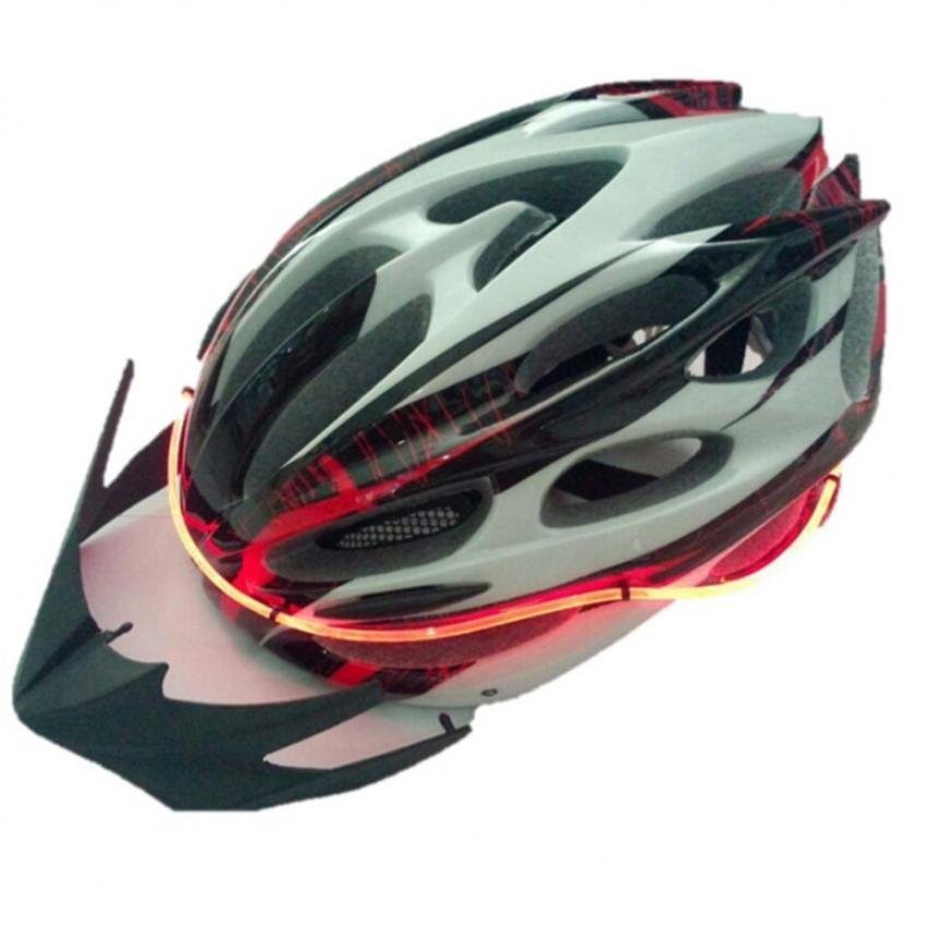 bike-aholic-หมวกจักรยาน-greenroad-round-flash-light-สีแดง-size-l