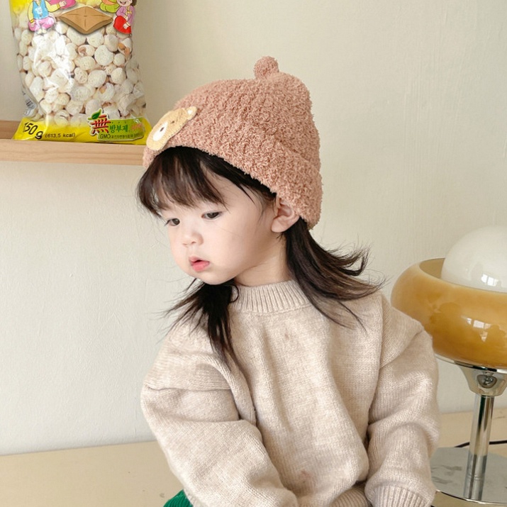 หมวกตุ๊กตาหมีน่ารัก-ป้องกันหู-เหมาะกับฤดูใบไม้ร่วง-และฤดูหนาว-สําหรับเด็กผู้ชาย-และเด็กผู้หญิง