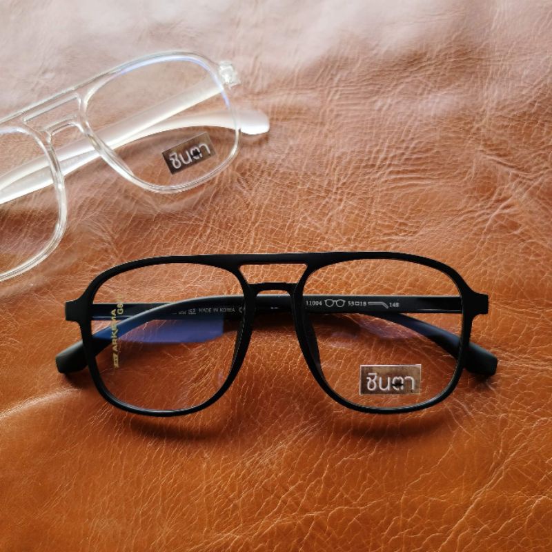 กรอบแว่นสายตา-แว่นวินเทจ-แว่นชินตา-รุ่น-bar-pas-ทรงตี๋ใหญ่-กรอบพลาสติก-สีขาว-สีดำ-วัสดุพรีเมี่ยม-สวมใส่สบาย-เลนส์ใส