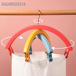 Aquarius316 ไม้แขวนเสื้อ อเนกประสงค์ หมุนได้ พร้อมคลิปหนีบ สีรุ้ง สําหรับแขวนเสื้อผ้า